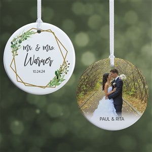Geo Prism Wedding Personalized Ornament- 2.85 Glossy - 2 Sided - 28465-2S
