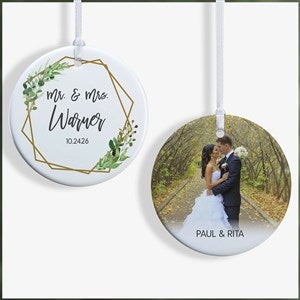 Geo Prism Wedding Personalized Ornament- 2.85 Glossy - 2 Sided - 28465-2S