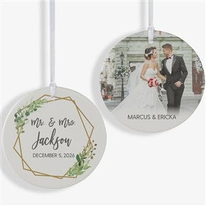Geo Prism Wedding Personalized Ornament- 3.75 Matte - 2 Sided - 28465-2L