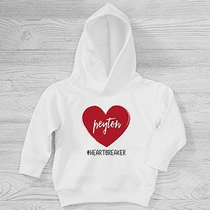 Scripty Heart Personalized Valentines Day Toddler Hooded Sweatshirt - 28473-CTHS