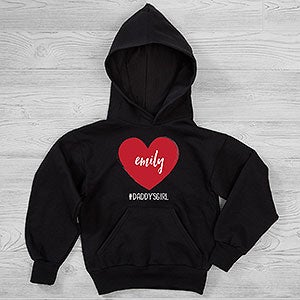 Scripty Heart Personalized Valentines Day Hanes Kids Hooded Sweatshirt - 28473-YHS