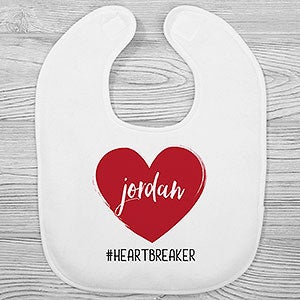 Scripty Heart Personalized Valentine's Day Baby Bib - 28479-B