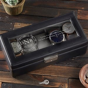 Love You Longer Personalized Leather 5 Slot Watch Box - 28493-5