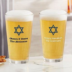 Choose Your Icon Personalized Hanukkah 16oz Pint Glass - 28500-PG