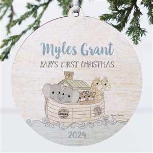 Precious Moments Noahs Ark Baby Boy Christmas Ornament - 1 Sided Wood - 28562-1W