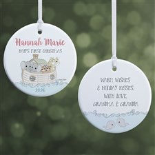 Precious Moments® Noahs Ark Baby Girl Christmas Ornament-2.85 Glossy - 2 Sided - 28563-2S