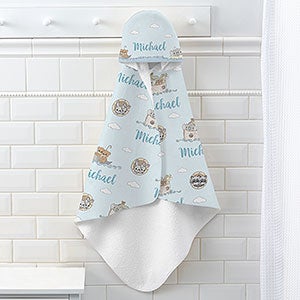 Precious Moments® Noahs Ark Personalized Baby Boy Hooded Beach & Pool Towel - 28574