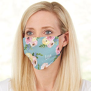 Floral Print Personalized Adult Deluxe Face Mask with Filter - 28583