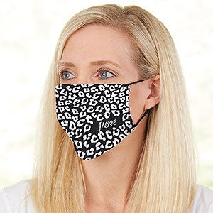 Leopard Print Personalized Adult Deluxe Face Mask with Filter - 28635