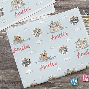 Precious Moments Noahs Ark Personalized Wrapping Paper Sheets - 28639-S