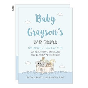 Precious Moments Noahs Ark Personalized Baby Shower Invitation - Premium - 28642-P