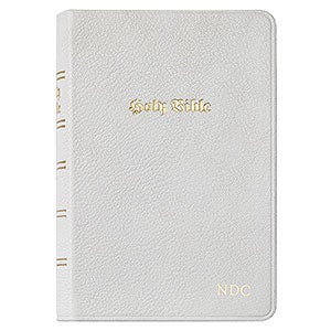 Personalized Premium Leather Bible - White - 28675D-W