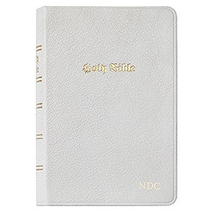 Personalized Premium Leather Bible - White - 28675D-W