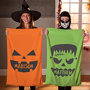 Halloween Faces Personalized 20" x 40" King Pillowcase Treat Bag - 28687-K