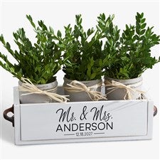 Stamped Elegance Personalized Wedding Decorative Wood Entry Table Box - 28711