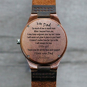 To My Dad Engraved Walnut Wood Watch - 28732D