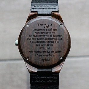 To My Dad Engraved Sandalwood Watch - 28733D