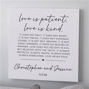 Love Is Patient Personalized Canvas Print - 12x12 - 28742-S