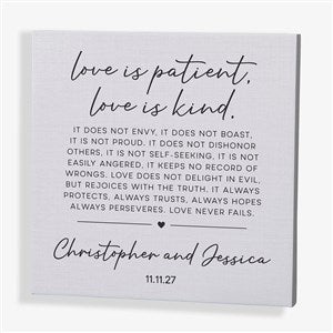 Love Is Patient Personalized Canvas Print-12 x 12 - 28742-S
