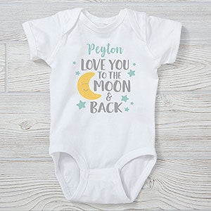 Love You To The Moon Personalized Baby Bodysuit - 28782-CBB