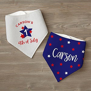 First 4th of July Personalized Bandana Bibs- Set of 2 - 28786-BB