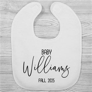 Baby Coming Pregnancy Announcement Personalized Baby Bib - 28792-B