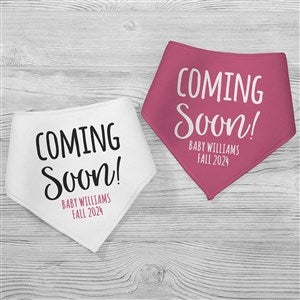 Coming Soon Pregnancy Announcement Personalized Bandana Bibs - 28793-BB