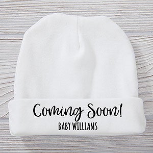 Coming Soon Pregnancy Announcement Personalized Baby Hat - 28801