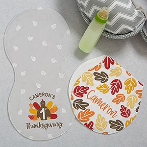 First Thanksgiving Personalized Burp Cloths - Set of 2 - 28804
