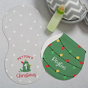 First Christmas Personalized Burp Cloths - Set of 2 - 28805
