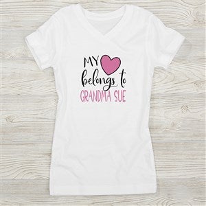 My Heart Belongs Personalized Girl's Fitted Tee - 28811-FT