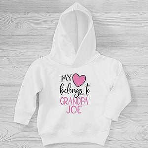 My Heart Belongs Personalized Toddler Hooded Sweatshirt - 28812-CTHS