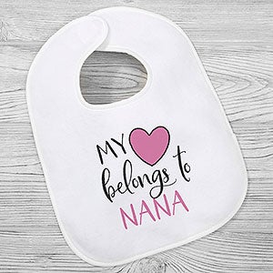 My Heart Belongs Personalized Baby Bib - 28814-B