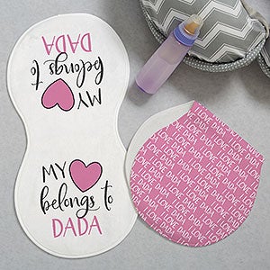 My Heart Belongs Personalized Burp Cloths - Set of 2 - 28815