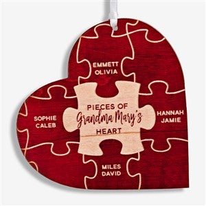 Pieces Of Her Heart Personalized Wood Ornament- Red Maple - 28833-R
