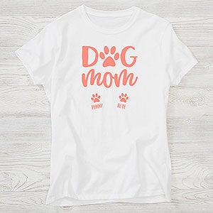 Dog Mom Personalized Hanes® Ladies Fitted Tee - 28845-FT