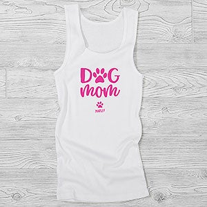 Dog Mom Personalized Ladies Tank - 28847-WT