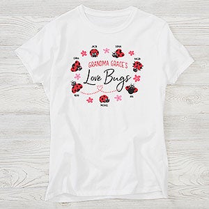 Grandmas Love Bugs Personalized Hanes Ladies Fitted Tee - 28866-FT