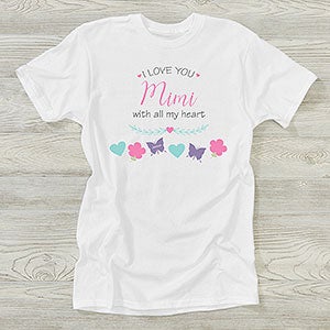 Grandma Has All Our Hearts Personalized Hanes Ladies T-Shirt - 28872-T