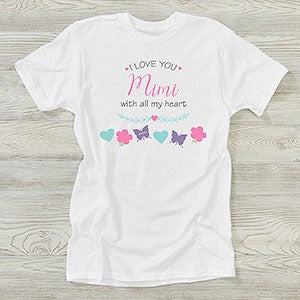 Grandma Has All Our Hearts Personalized Hanes Ladies T-Shirt - 28872-T