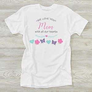 Mom Has All Our Hearts Personalized Hanes Ladies T-Shirt - 28878-T