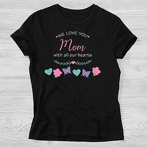 Mom Has All Our Hearts Personalized Hanes Ladies Fitted Tee - 28878-FT