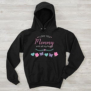Mom Has All Our Hearts Personalized Hanes Adult Hooded Sweatshirt - 28879-BHS