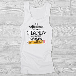 The Influence Of A Great Teacher Personalized Ladies Tank Top - 28883-WT