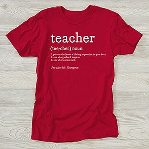 Definition of Teacher Personalized Hanes Adult T-Shirt - 28896-AT