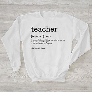 Definition of Teacher Personalized Hanes Adult Crewneck Sweatshirt - 28897-S