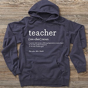 Definition of Teacher Personalized Hanes Adult ComfortWash Hoodie - 28897-CWHS