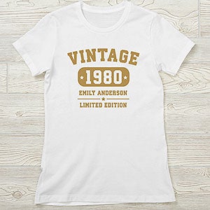 Vintage Birthday Personalized Next Level Ladies Fitted Tee - 28914-NL