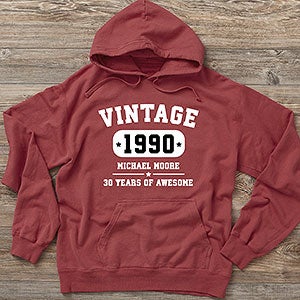 Vintage Birthday Personalized Hanes® Adult ComfortWash™ Hoodie - 28915-CWHS