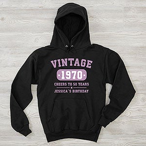 Vintage Birthday Personalized Hanes Adult Hooded Sweatshirt - 28915-BS